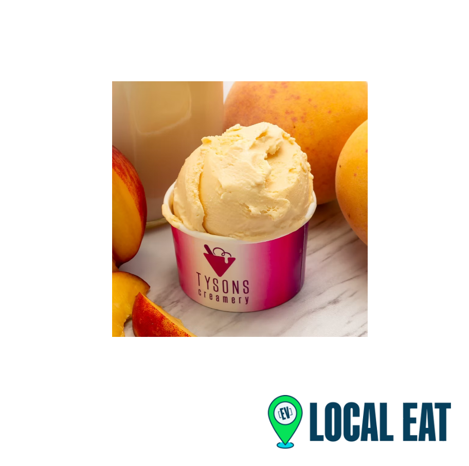 Tysons Creamery Peaches and Cream Ice Cream 3 oz