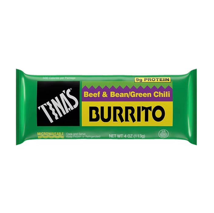Tinas Beef & Bean/Green Chili Burrito