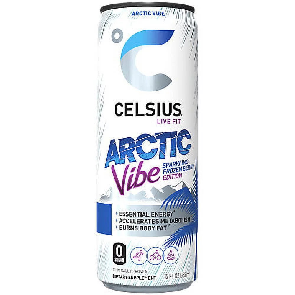 Celsius Arctic Vibe Sparkling Frozen Berry Energy Drink 12oz