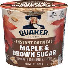 Quarker Instant Oatmeal Maple And Brown Sugar 16.9 Oz Cup