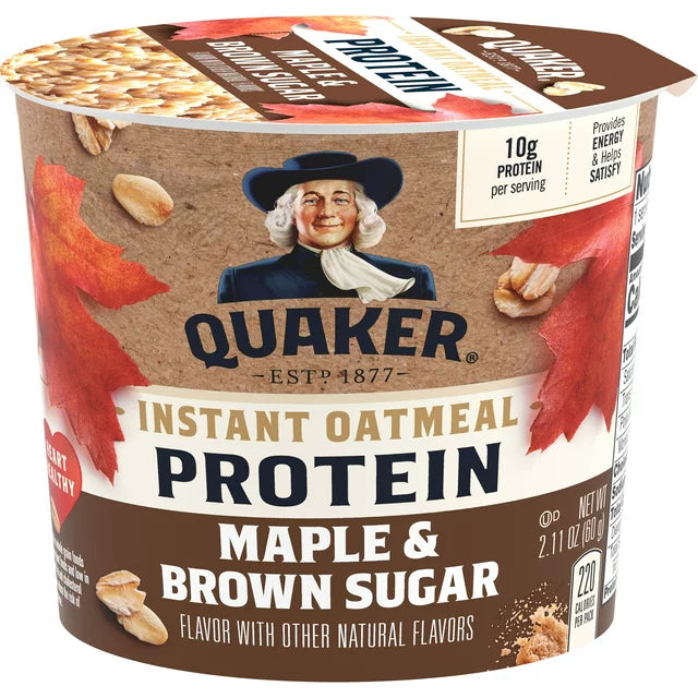 Quaker Instant Oatmeal Protein Oatmeal Maple And Brown Sugar 16.9 Oz Cup