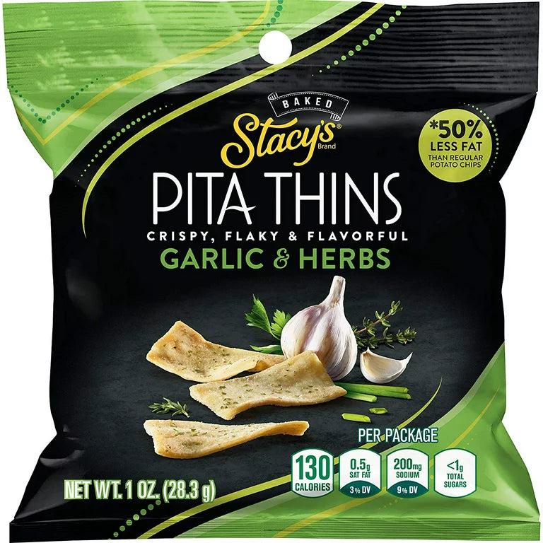 Staceys Pita Thins Garlic And Herb 1 Oz