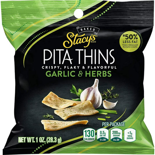 Staceys Pita Thins Garlic And Herb 1 Oz